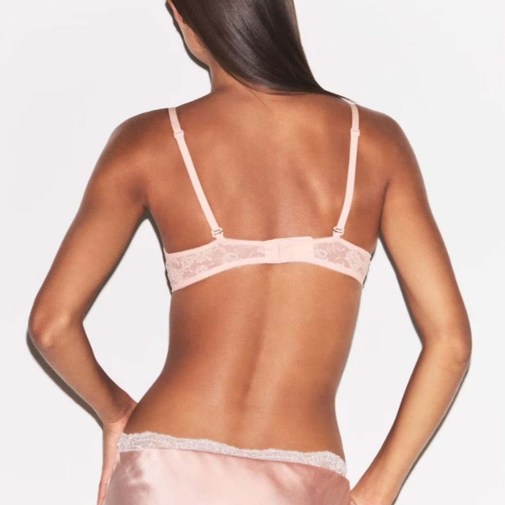 NWT Skims Vintage Bra Primrose Pink Lace Full Cup Lined Retro Feminine Size 38B - Picture 3 of 8